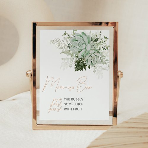 Baby in Bloom Succulent Baby Shower Mom Osa Bar Poster