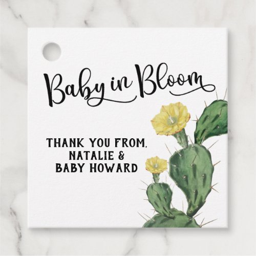 Baby In Bloom Succulent Shower Favor Tag