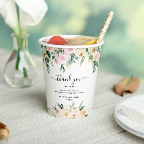 Baby in Bloom  Sunlit Floral Baby Shower Paper Cups