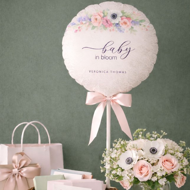 Baby in Bloom Sweet Floral Baby Shower Balloon (Creator Uploaded)