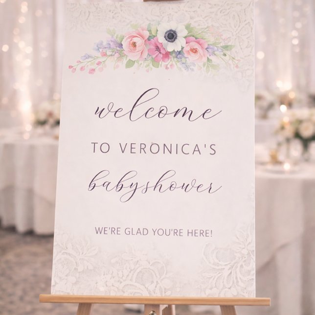 Baby in Bloom Sweet Floral Baby Shower Foam Board (Creator Uploaded)