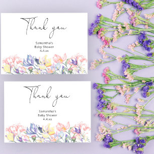 Baby in bloom thank you baby shower card
