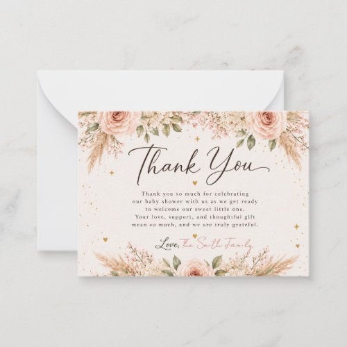 Baby in Bloom Thank You Card