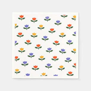 Baby in Bloom Tulip Trendy Modern Baby Shower Napkins