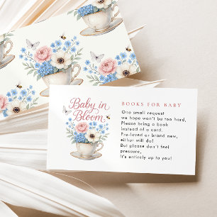 Baby In Bloom Vintage Books For Baby Shower Enclosure Card