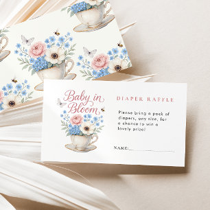Baby In Bloom Vintage Diaper Raffle Baby Shower Enclosure Card