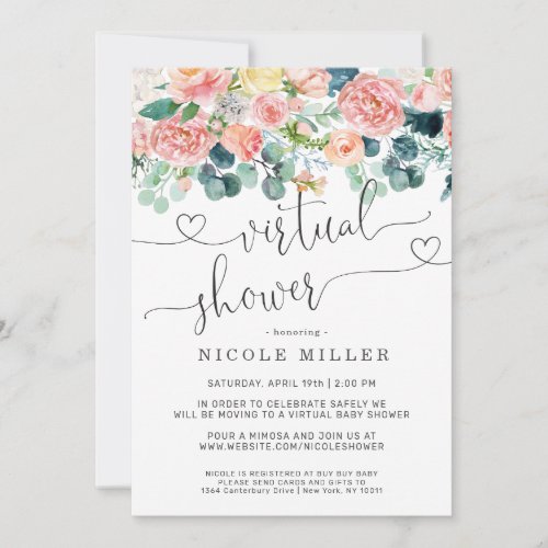 Baby in Bloom  Virtual Baby Shower Invitation