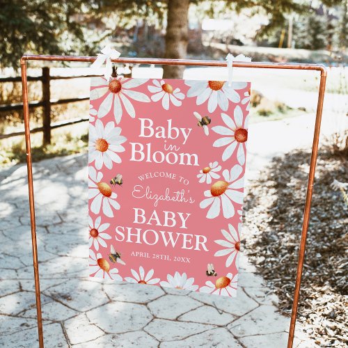 Baby in Bloom Watercolor Daisies  Bumblebee Poste Poster