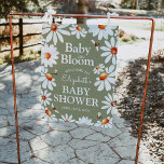 Baby In Bloom Watercolor Daisies &amp; Bumblebee Poster at Zazzle