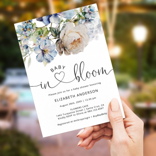 Baby in Bloom Watercolor Floral Baby Shower Invitation (Creator Uploaded)