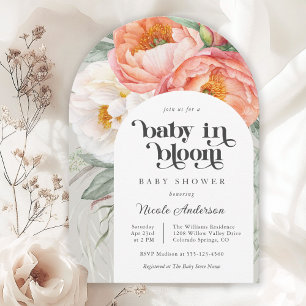 Baby in Bloom Watercolor Floral Baby Shower Invitation