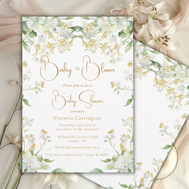 Baby in Bloom Watercolor Floral Baby Shower  Invitation (Creator Uploaded)