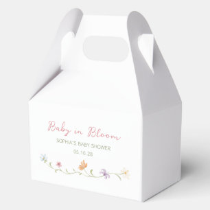 Baby in Bloom Watercolor Floral Elegant Simple Favor Boxes