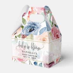 Baby in Bloom Watercolor Flowers Baby Shower Favor Boxes