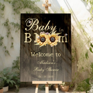 Baby in Bloom Watercolor Sunflowers Baby Shower Foam Board