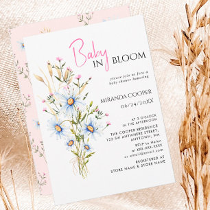 Baby In Bloom Watercolor Wildflower Baby Shower Invitation