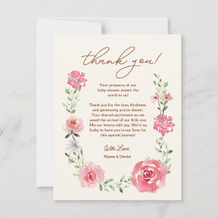 Baby In Bloom Watercolor wildflowers Baby Shower Thank You Card