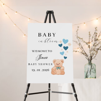 Baby in Bloom Welcome Sign – Baby Boy Shower