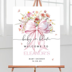 Baby in Bloom Welcome Sign Baby Shower Editable 