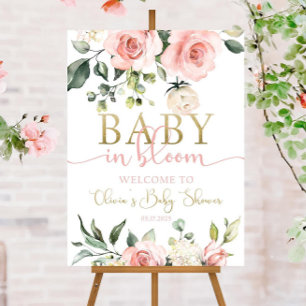 Baby in Bloom Welcome Sign, Floral Baby Shower Wel Foam Board