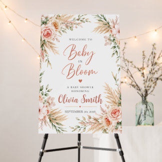 Baby in Bloom Welcome Sign Poster