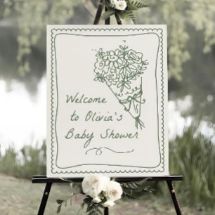 Baby in Bloom Welcome Sign Template for Baby Showe