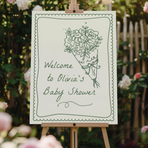 Baby in Bloom Welcome Sign Template for Baby Showe