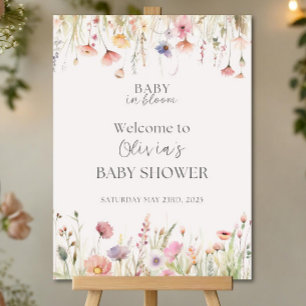 Baby in Bloom Welcome Sign: Wildflower Baby Shower Foam Board