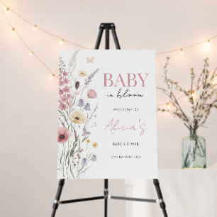 Baby in Bloom Welcome Sign Wildflowers Foam Board