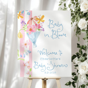 Baby in Bloom Whimsical Baby shower Welcome Foam Board