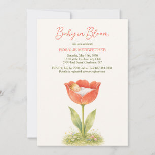 Baby in Bloom Whimsical Cottagecore Baby Shower Invitation