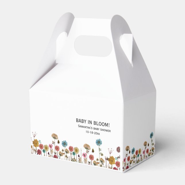 Baby in bloom wild flower baby shower  favor boxes (Front Side)
