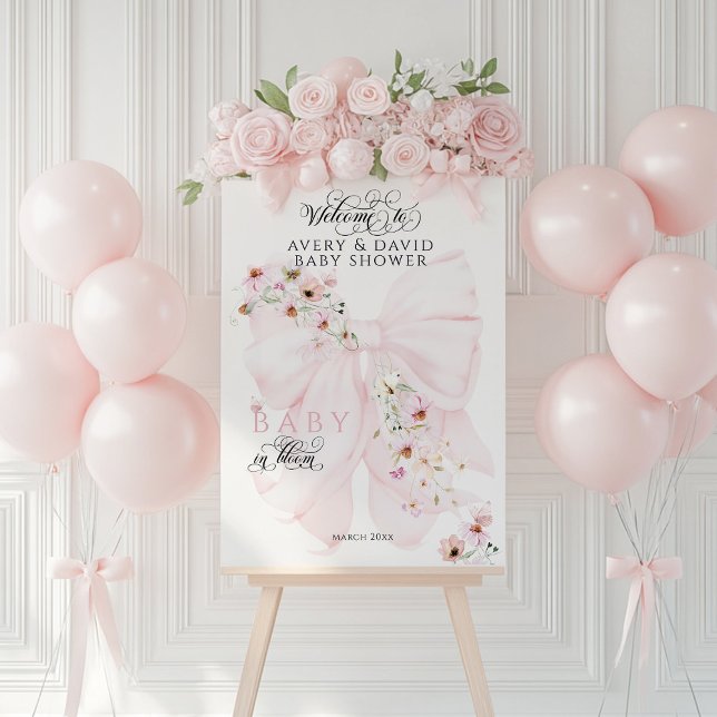 Baby in Bloom Wild Flower Bow Spring Baby Shower Foam Board (Creator Uploaded)