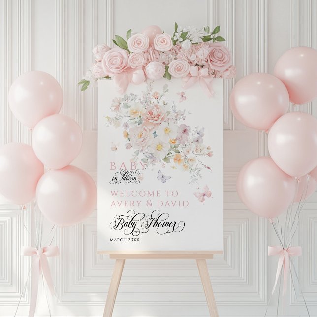 Baby in Bloom Wild Flower Butterfly Baby Shower Foam Board (Creator Uploaded)