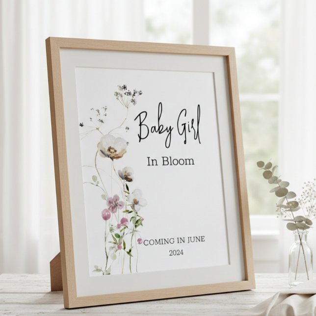 Baby in Bloom Wild Flower Shower  Girl Poster (Creator Uploaded)