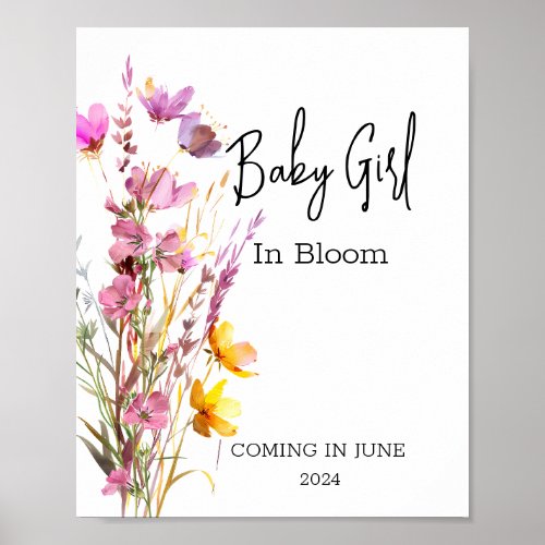 Baby in Bloom Wild Flower Shower  Poster
