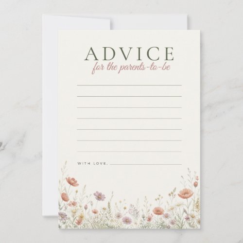 Baby in Bloom Wildflower Advice for Parents Card