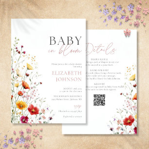 Baby In Bloom Wildflower Baby Shower All In One Invitation