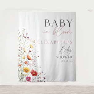 Baby In Bloom Wildflower Baby Shower Backdrop