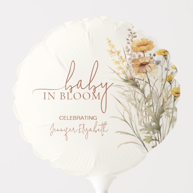 Baby in Bloom Wildflower Baby Shower Balloon (Front)