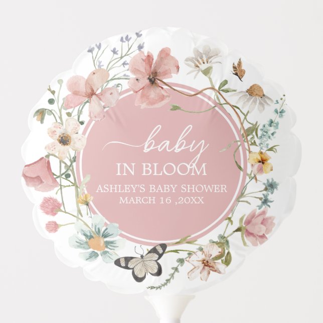 Baby in Bloom Wildflower Baby Shower Balloon (Front)