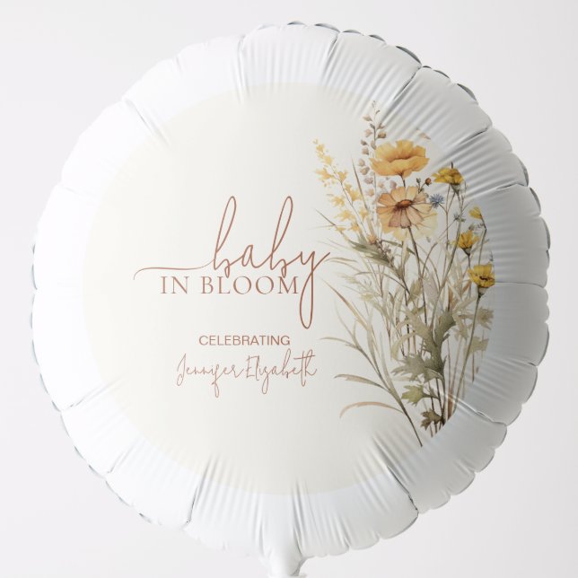 Baby in Bloom Wildflower Baby Shower Balloon (Front)