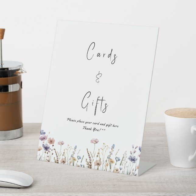 Baby In Bloom Wildflower Baby Shower Cards & Gifts Pedestal Sign (In SItu)