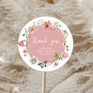 Baby in Bloom Wildflower Baby Shower Classic Round Sticker