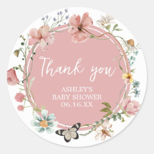 Baby in Bloom Wildflower Baby Shower Classic Round Sticker