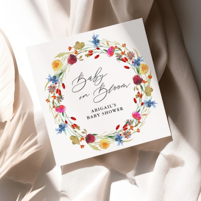 Baby in Bloom Wildflower Baby Shower Custom Napkins (Creator Uploaded)