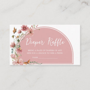 Baby in Bloom Wildflower Baby Shower Diaper Raffle Enclosure Card