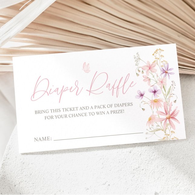 Baby In Bloom Wildflower Baby Shower Diaper Raffle Enclosure Card (Wildflower Baby Shower Diaper Raffle Enclosure Card. Matching invitation plus other items available)