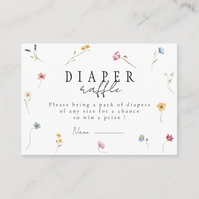 Baby in bloom Wildflower baby shower  Enclosure Card (Front)