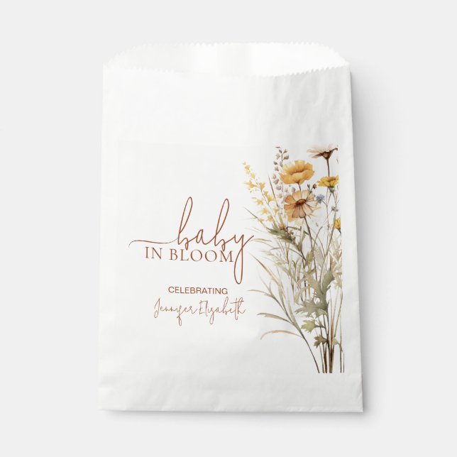 Baby in Bloom Wildflower Baby Shower Favor Bag (Front)
